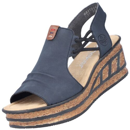 Rieker Damen Keil-Sandaletten Blau