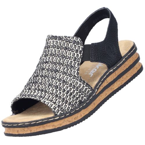 Rieker Damen Sandaletten Schwarz