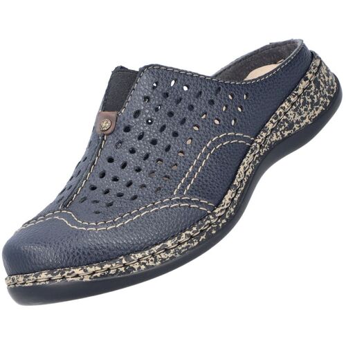 Rieker Damen Sabot Clogs Blau