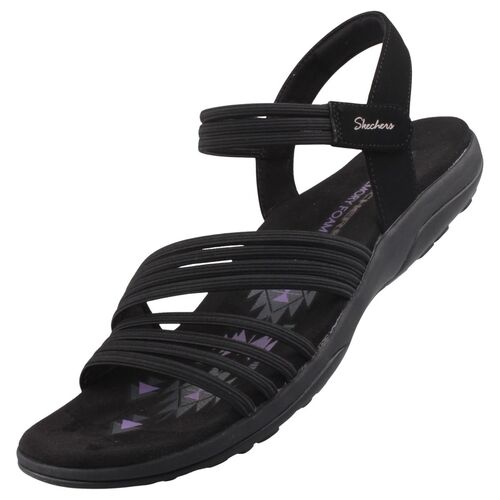 Skechers Reggae Slim Coffee Run Damen Sandalen Schwarz
