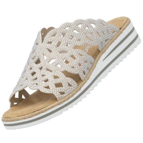 Rieker Damen Keil-Pantoletten Beige
