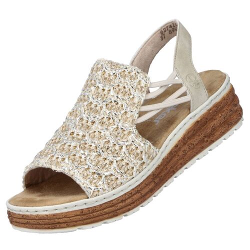 Rieker Damen Keil-Sandaletten Beige