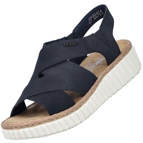 Rieker Damen Keil-Sandaletten Blau