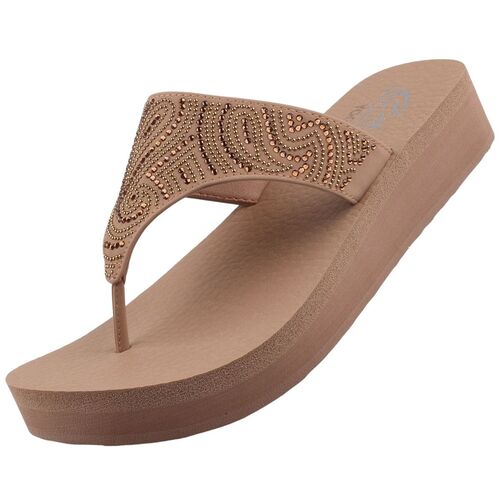 Skechers Vinyasa Paisley Wave Damen Zehentrenner Braun