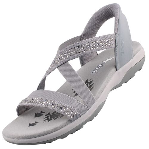 Skechers Reggae Slim Summer Sparkle Damen Sandalen Grau