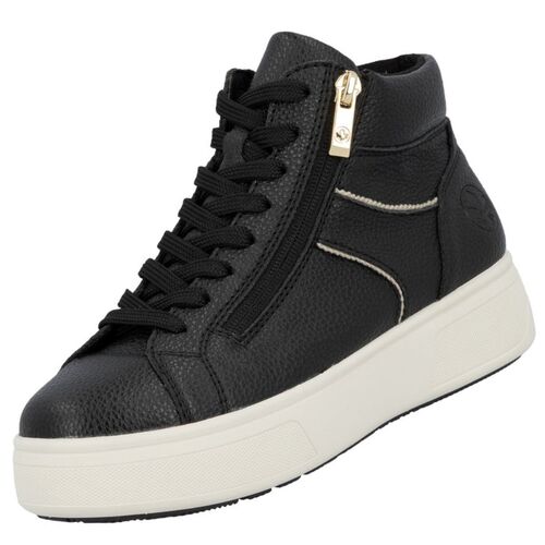 Rieker Damen Plateau High Top Sneaker Schwarz