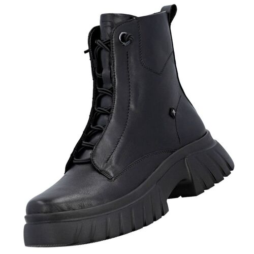 Rieker Damen Leder Stiefelette Schwarz