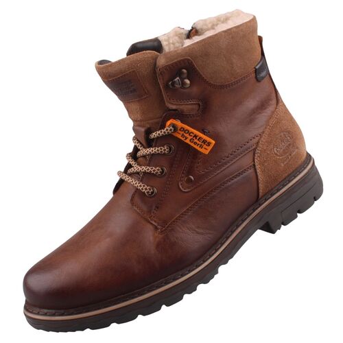 Dockers by Gerli Herren Leder Stiefel gefttert Braun