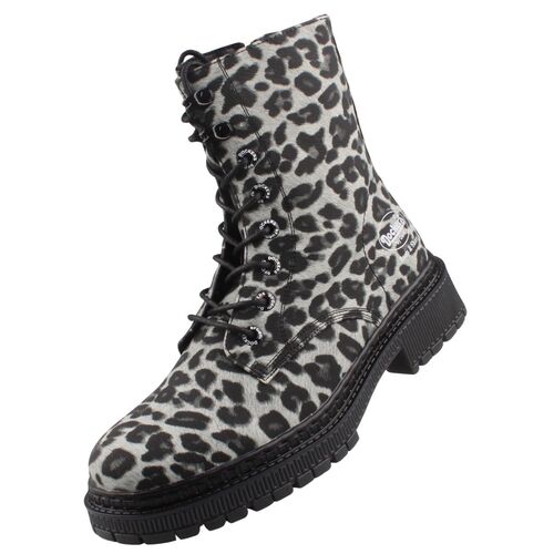 Dockers by Gerli Damen Stiefelette Schwarz/Leopard
