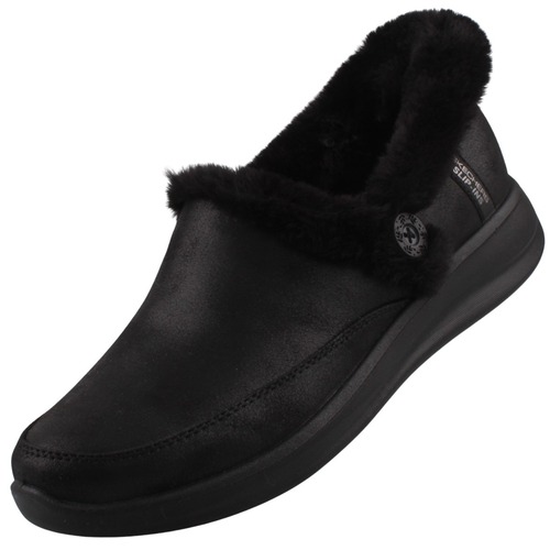 Skechers Slip-ins Cozy Escape Damen Hausschuhe Schwarz