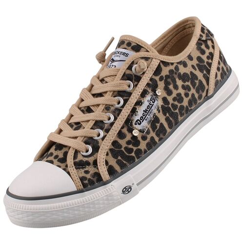 Dockers by Gerli Damen Canvas Sneaker Braun/Leopard