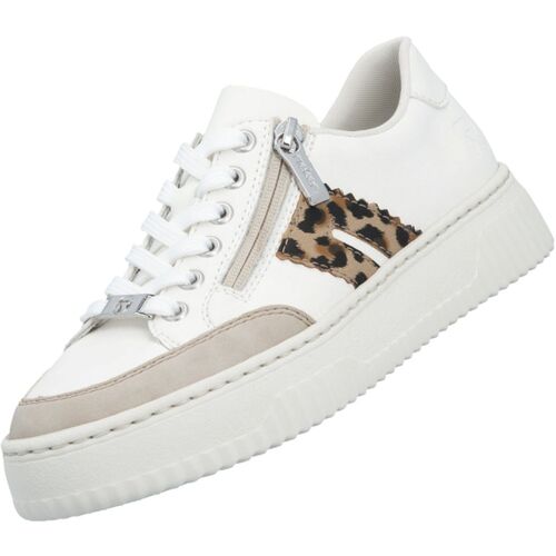 Rieker Damen Leder Sneaker Wei�/Beige
