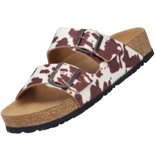 Rieker Damen Pantolette Beige/Kuhfell
