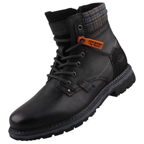 Dockers by Gerli Herren Leder Stiefel Schwarz