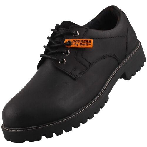 Dockers by Gerli Herren Leder Halbschuhe Schwarz