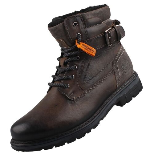 Dockers by Gerli Herren Leder Stiefel Dunkelgrau