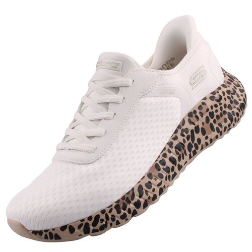 Skechers Slip-Ins Bobs Squad Chaos Daily Prowl Damen Sneaker Wei�/Leopard
