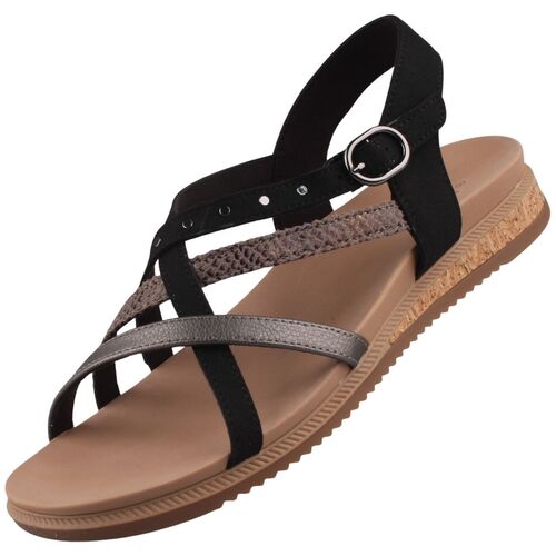 Skechers Bobs Desert Kiss Low - Seaside Sling Damen Sandale Schwarz