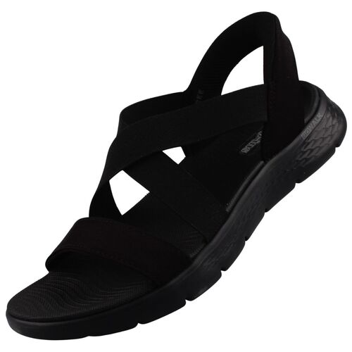 Skechers Slip-Ins Go Walk Flex Sandal - Glimmer Up Damen Sandale Schwarz