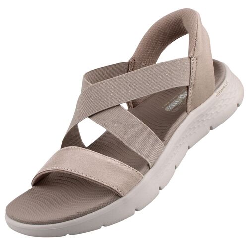 Skechers Slip-Ins Go Walk Flex Sandal - Glimmer Up Damen Sandale Beige