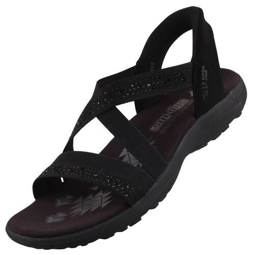 Skechers Slip-Ins Reggae Slim Summer Sparkle Damen Sandale Schwarz