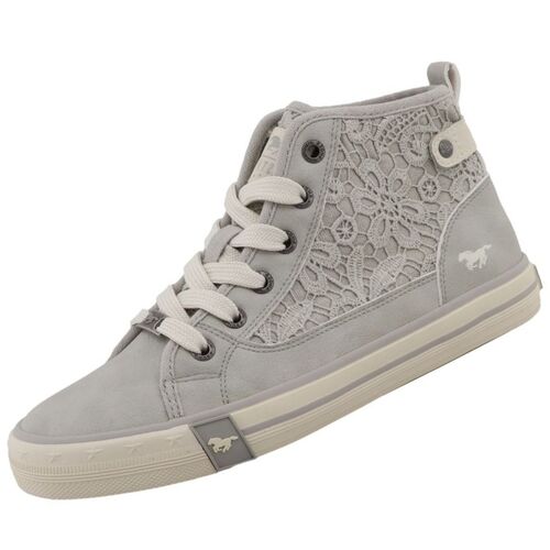Mustang Damen High Top Sneaker Hellgrau