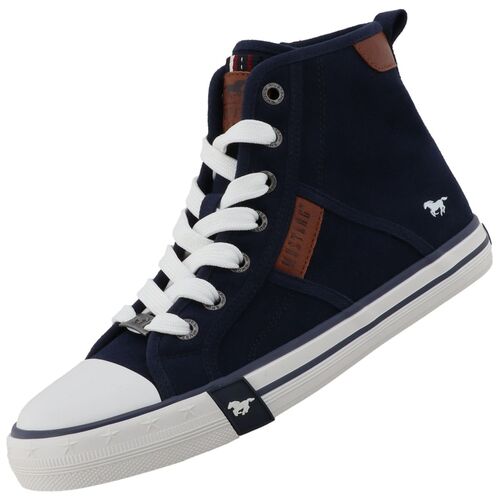 Mustang Damen High-Top Canvas Sneaker Blau