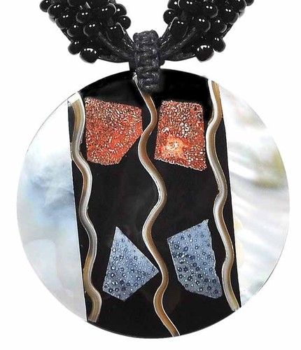 Hals-Kette mit Muschel-Anh�nger Hals-Schmuck