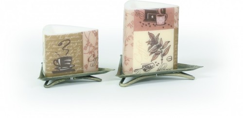 Servietten-Kerze KAFFEE-Triangel S - 11 x 8 cm