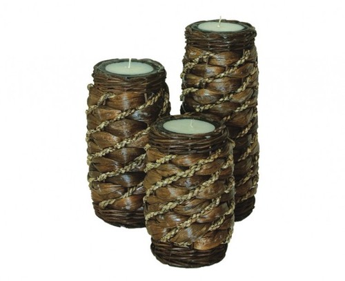 Teelicht BAST in 3 verschiedenen Gr��en oder im Set, natur
