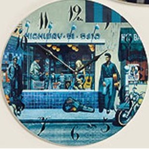 Wanduhr GLASDEKOR, Uhr Stra�en-Szene 1