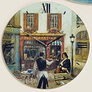 Wanduhr GLASDEKOR, Uhr Stra�en-Szene 3