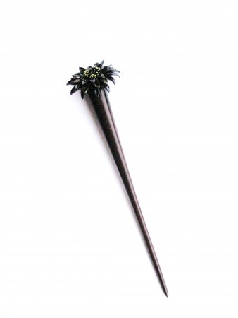 Haarnadel aus Holz mit sternf�miger Blume, Haarschmuck 