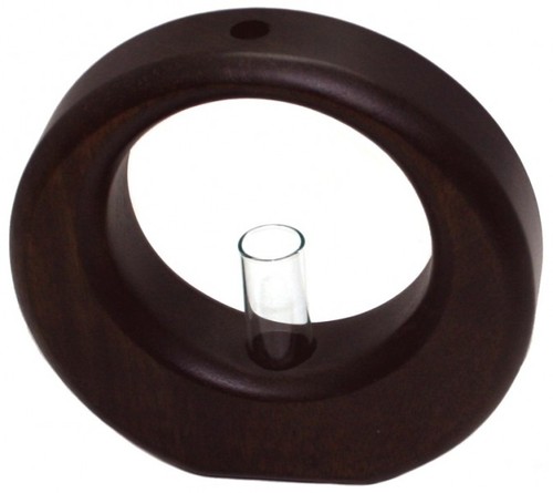 Design-Vase KIMBERLY aus Mangoholz mit Glas, in wei, schwarz oder braun  