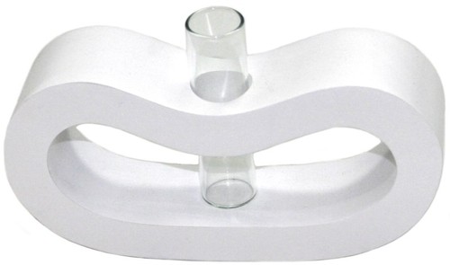 Design-Vase JULIA aus Mangoholz mit Glas, in wei, schwarz oder braun 