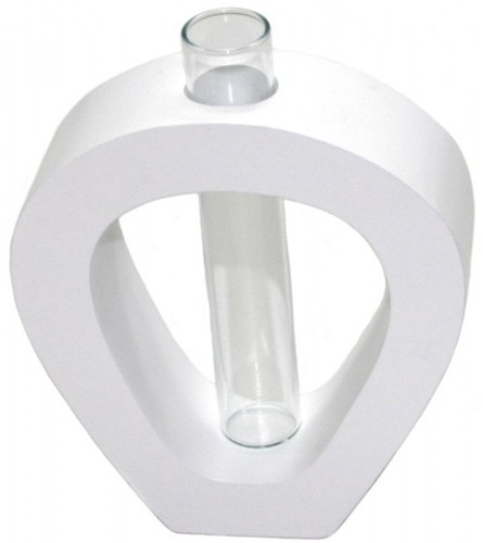 Design-Vase SUSANNA aus Mangoholz mit Glas, in wei, schwarz oder braun 