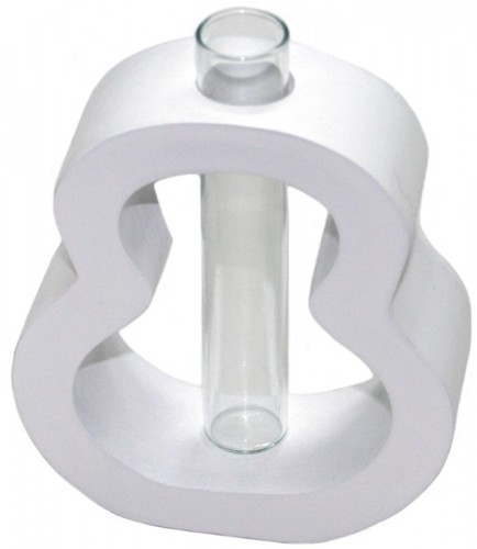 Design-Vase LAILA aus Mangoholz mit Glas, in wei, schwarz oder braun 