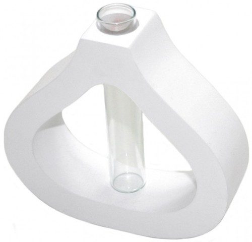 Design-Vase JOANA aus Mangoholz mit Glas, in wei, schwarz oder braun 