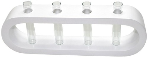 Design-Vase FIONA aus Mangoholz mit Glas, in wei, schwarz oder braun, vier Glser 