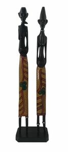 African-Family, Holz-Skulptur Afrika 