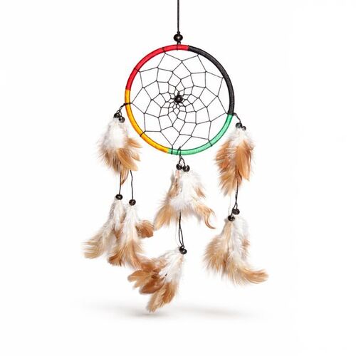 Dreamcatcher Gute Tr�ume  ca. 10 cm - Traumf�nger in Rasta-Farben