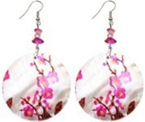 Runde Ohrringe mit Bl�tenmotiv