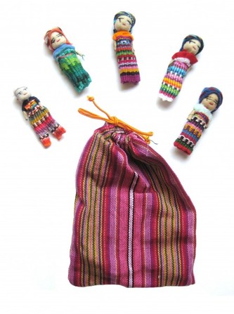 Sorgenp�ppchen, 5 St�ck im Beutel, gross, Sorgenpuppe, Sorgenfresser