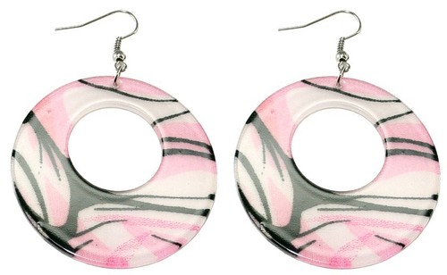 Runde Ohrringe mit modernem Motiv