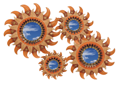 Deko-Spiegel SUN, 4 Gr��en, Wandschmuck, rund, verziert