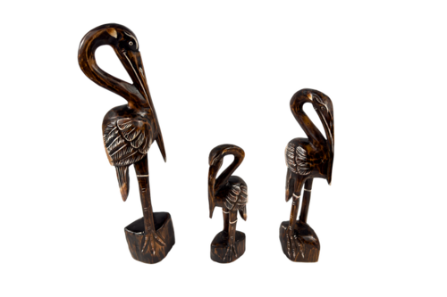 Vogel KOKOKAN im 3-er Set aus Holz, geschnitz