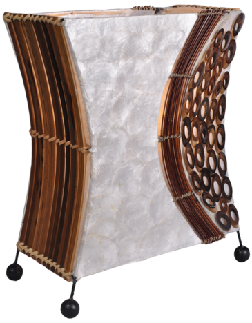 Deko-Leuchte WAYAN, Lampe aus Natur-Material, Stimmungsleuchte, eckig, H�he ca. 30 cm