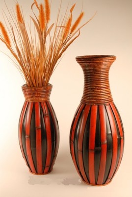 Design-Vase LORA, Vase aus Bambus