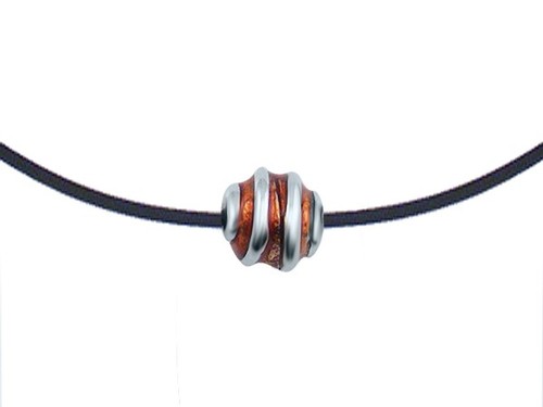 Halskette mit braunem Anh�nger, Modeschmuck