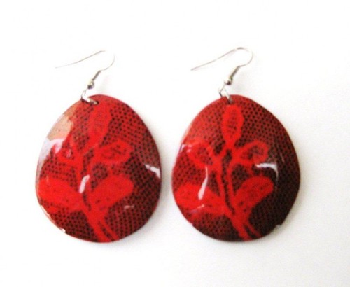 Ohrringe Fantasie rot